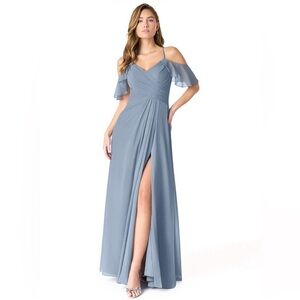 Elegant Blue Off-Shoulder Dress